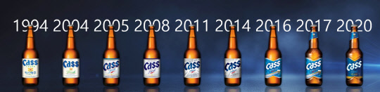 카스 디자인 변천사. <오비맥주 제공>